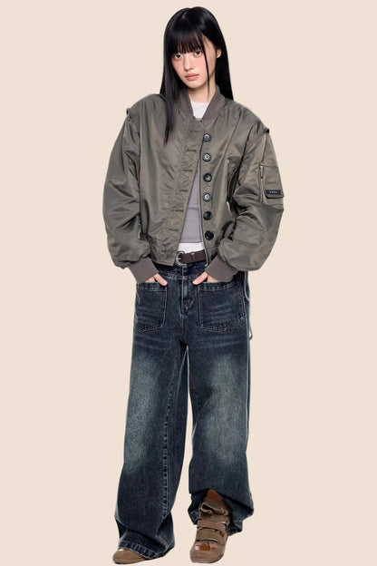 Stand Collar Retro Jacket