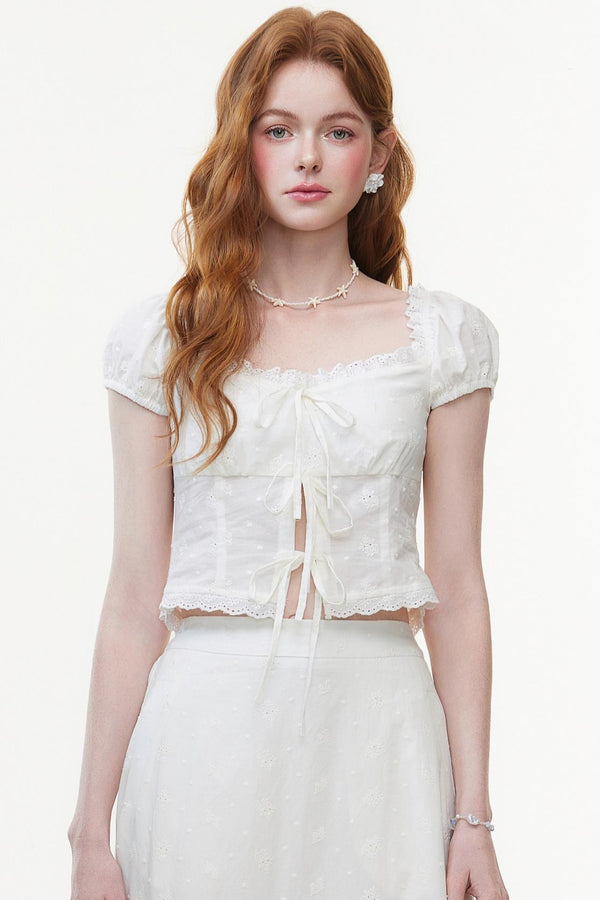 Skeleton Embroidered Two-Piece Skirt Set-Up