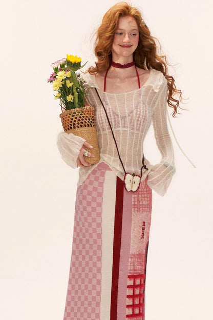 Spliced Fringed Flower Skirt