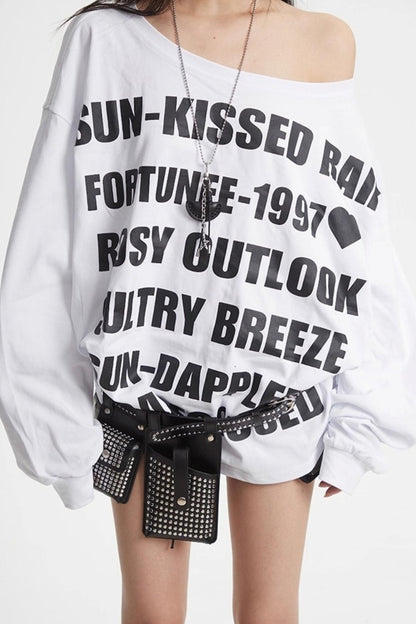 Slanted Shoulder Sweatshirt