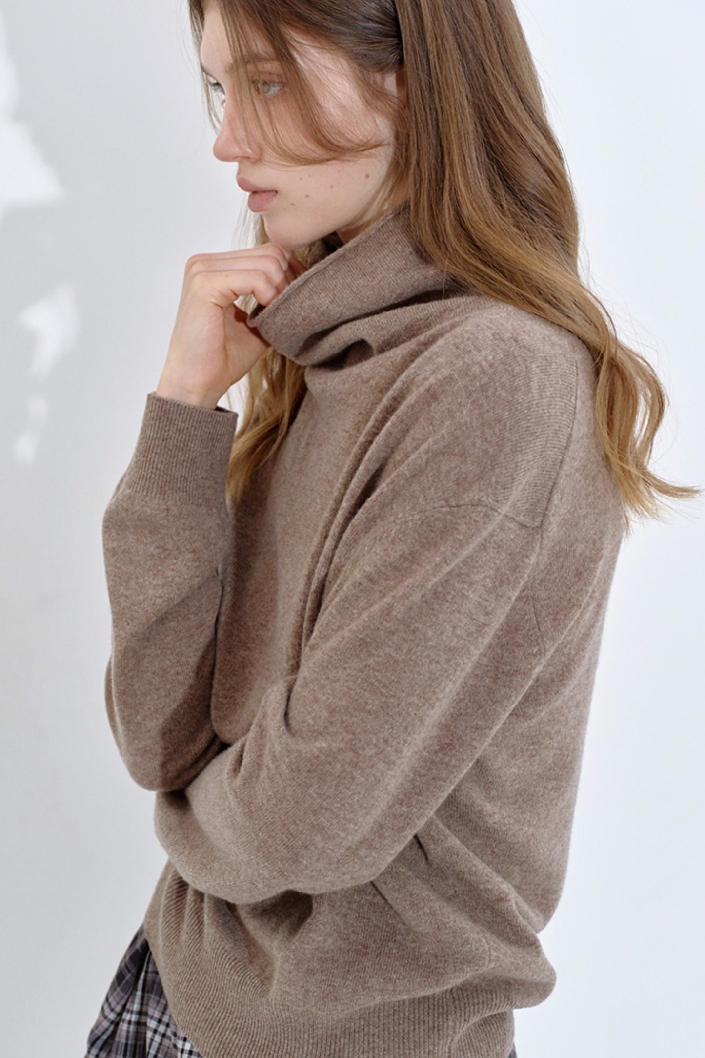 High Cashmere Wool Tricolor Knit Top