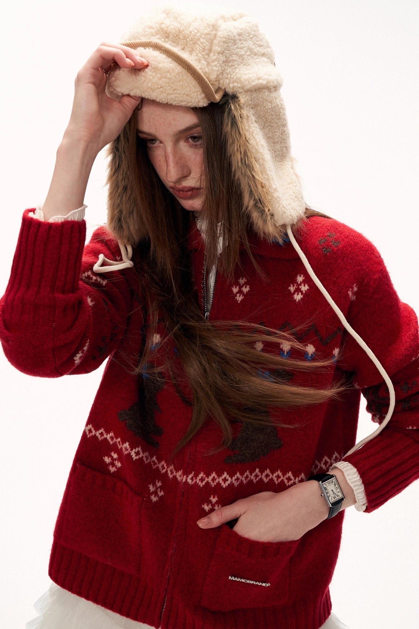 Snowflake Rabbit Knit Cardigan