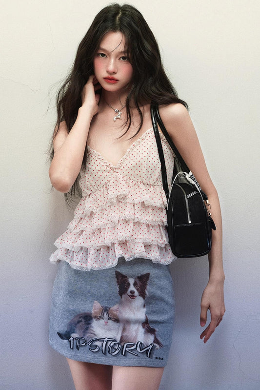 Animal Print Chiffon Top Set-Up