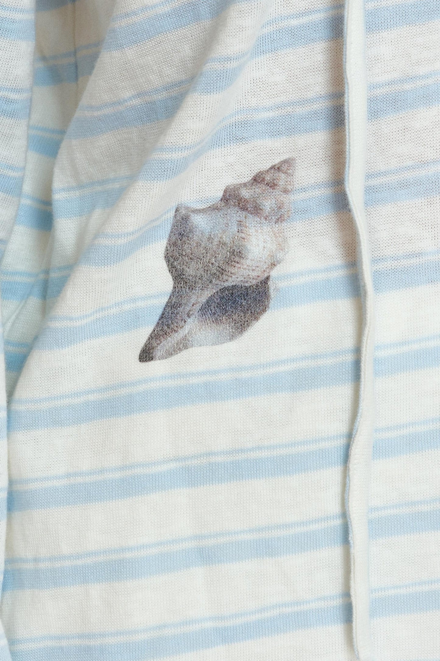 Blue Ocean Shell Starfish Lace-up Smock Shirt