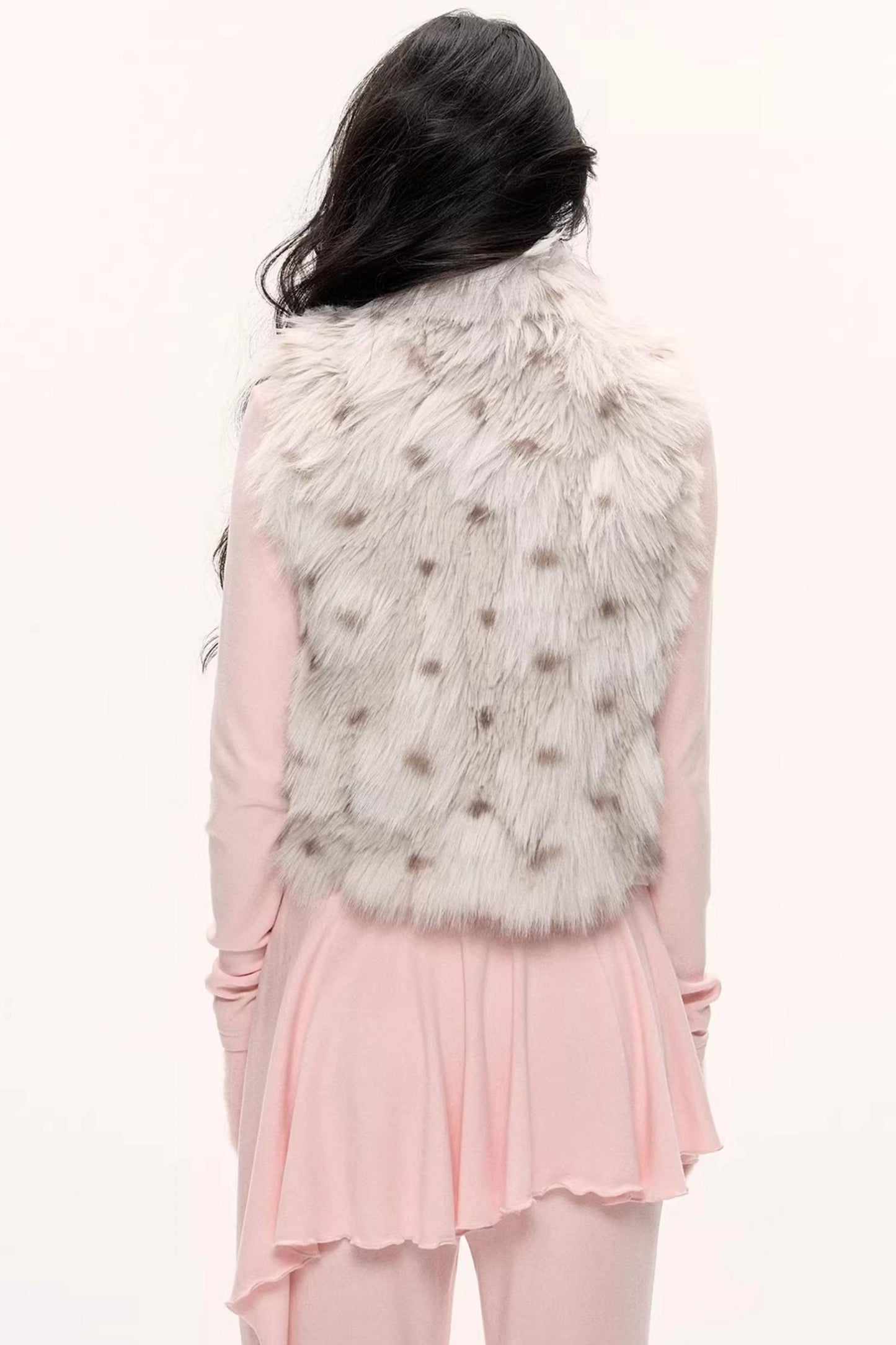 Fluffy Leopard Magic Fur Vest Jacket