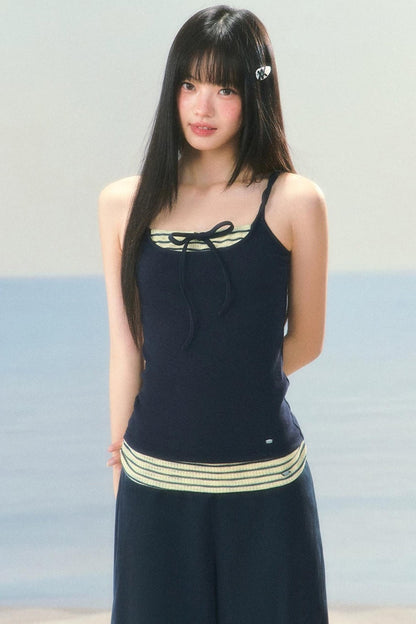 Striped Color-Blocked Camisole Top Set-Up