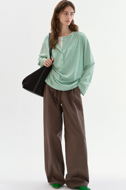 Apple Green Pinstripe Top