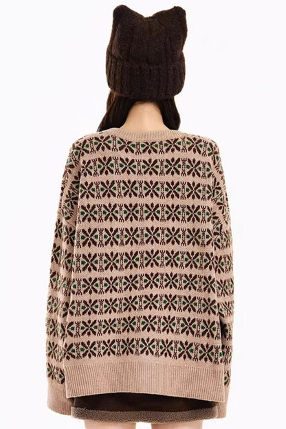 Fair Isle Jacquard Knitted Jacket