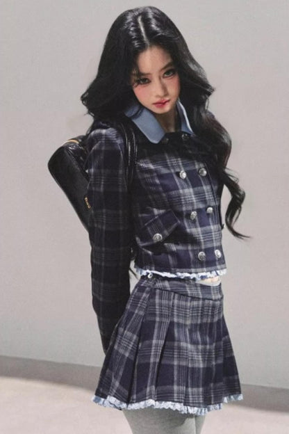 Proust Blue Plaid Suit Set-Up