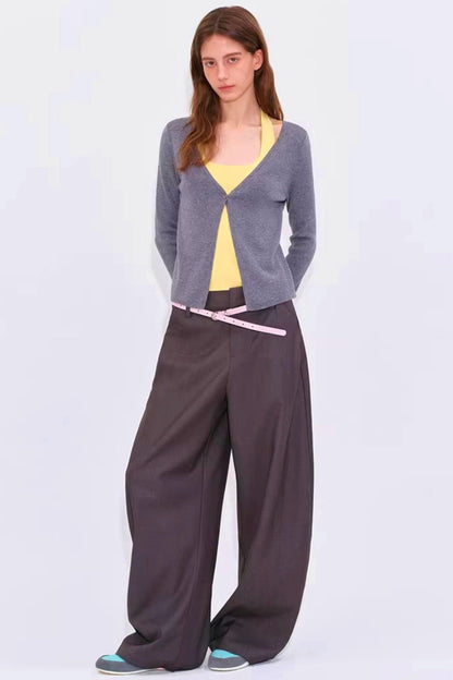 컬러 블로킹 니트 가디건