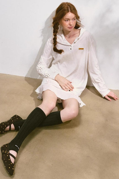 Breezy Lace Hoodie Tee