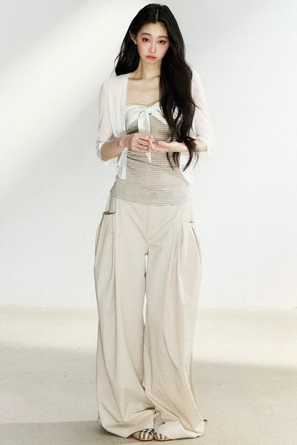 Summer High-Waisted Wide-Leg Pants