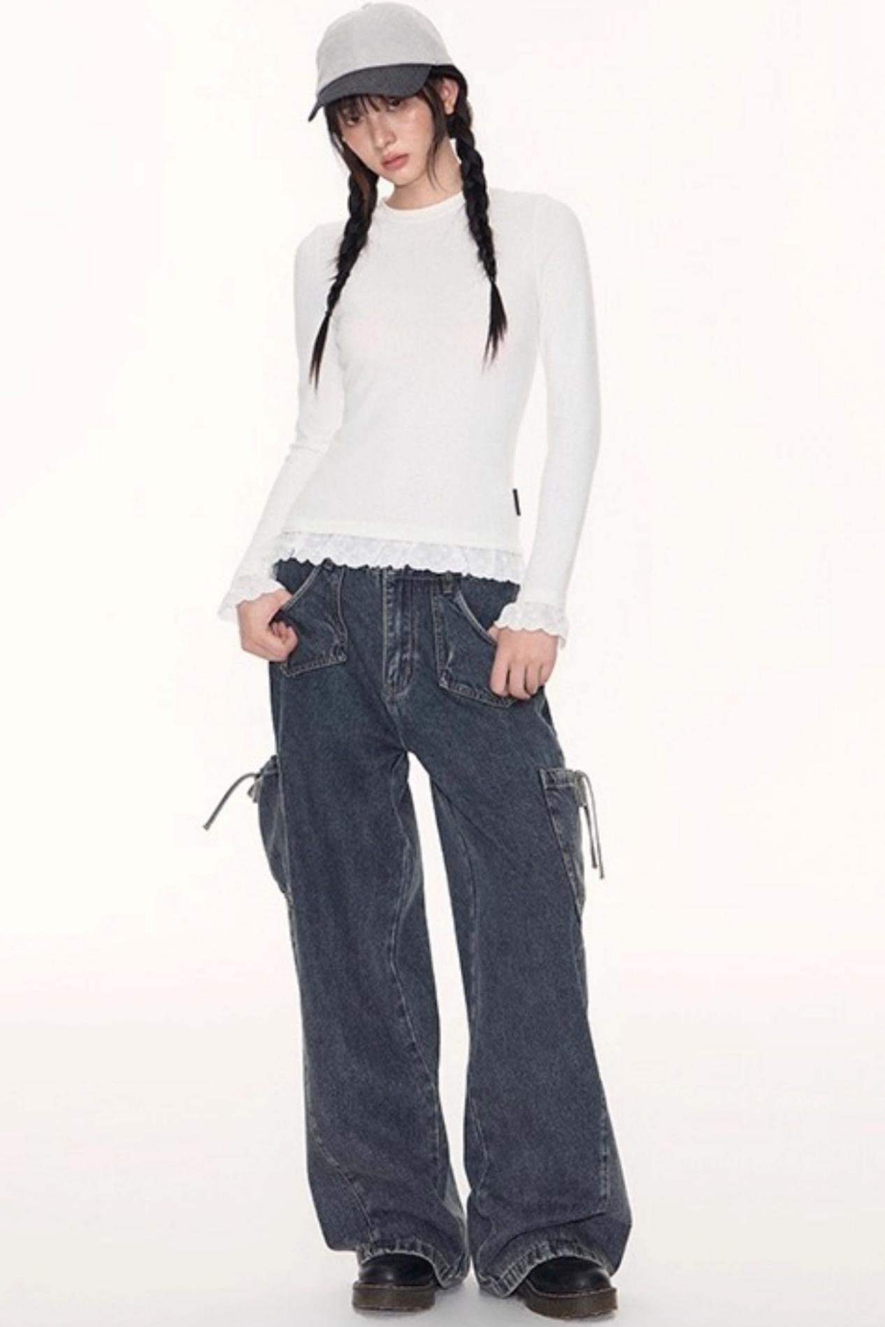 Vintage Cargo Wide-Leg Pants