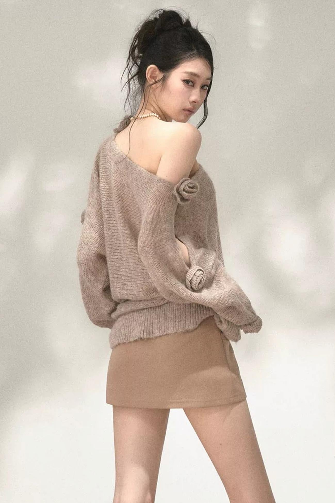 Asymmetrical Wool Mohair Knit Top