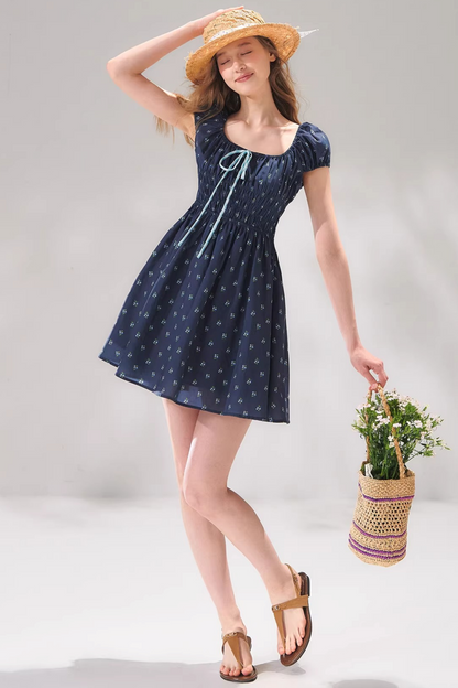 Floral Bow Long Dress