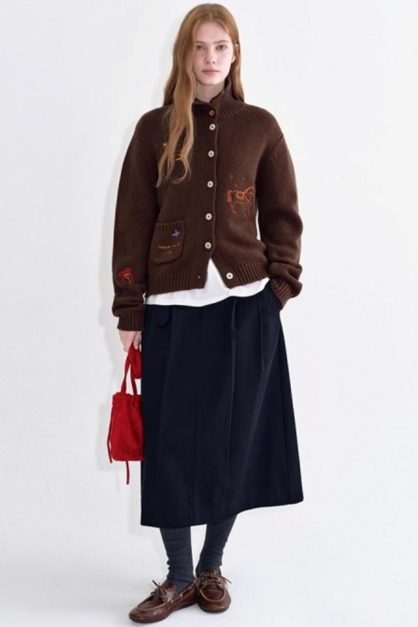 Winter Wool Embroidered Cardigan