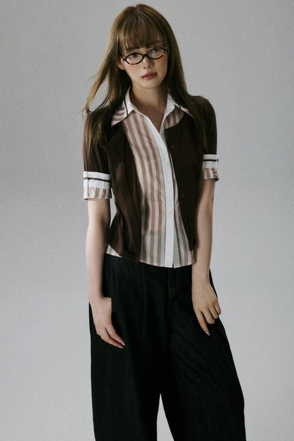 Brownish-Pink Layered Tee