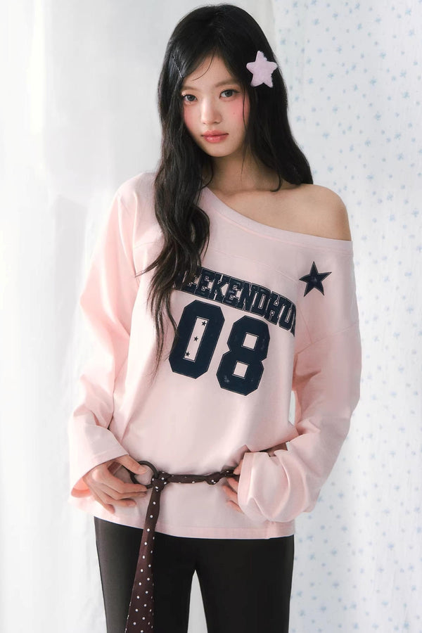 Off-Shoulder Color-Blocked Top