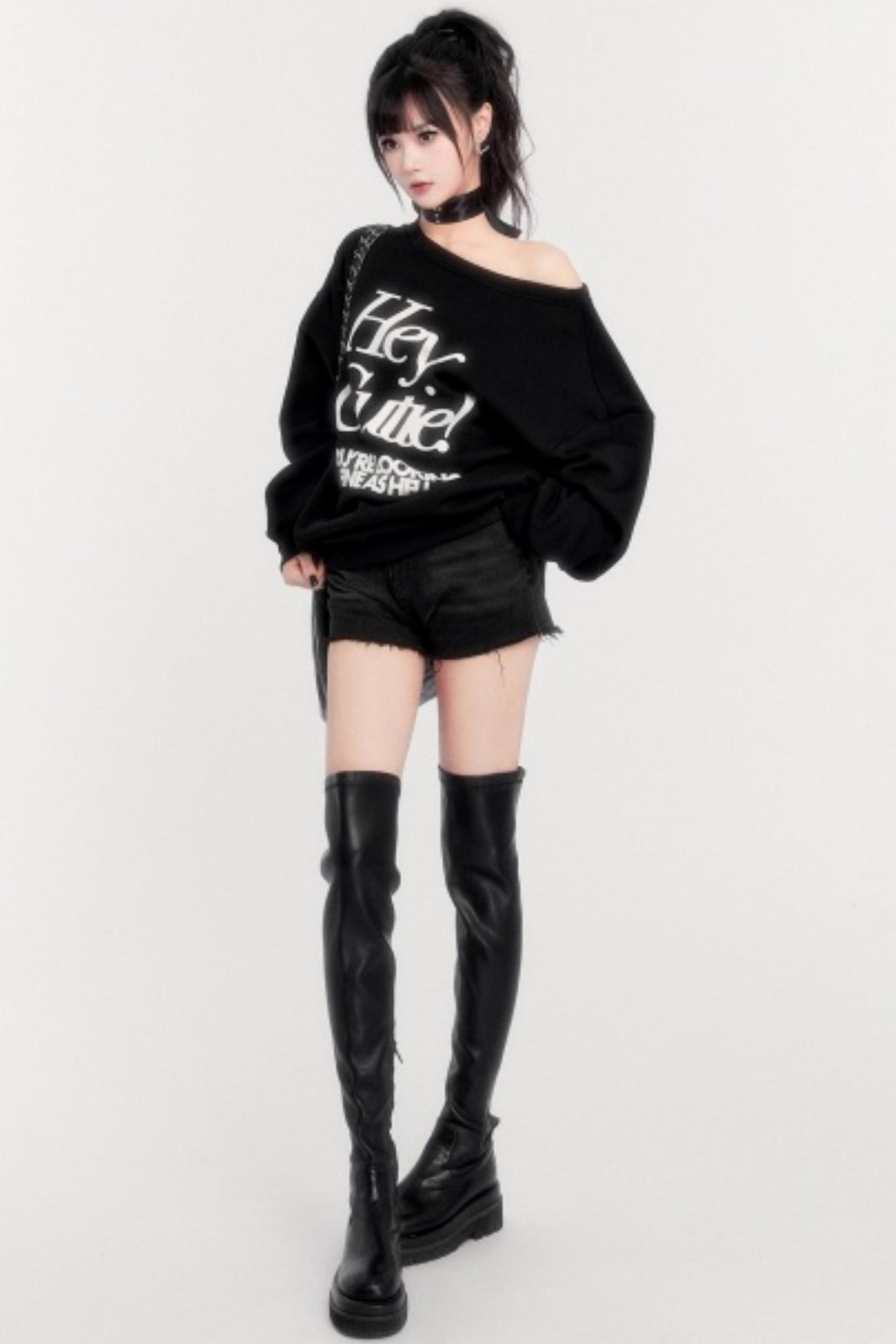 Loose Fleece Long-Sleeved Sweatshirt