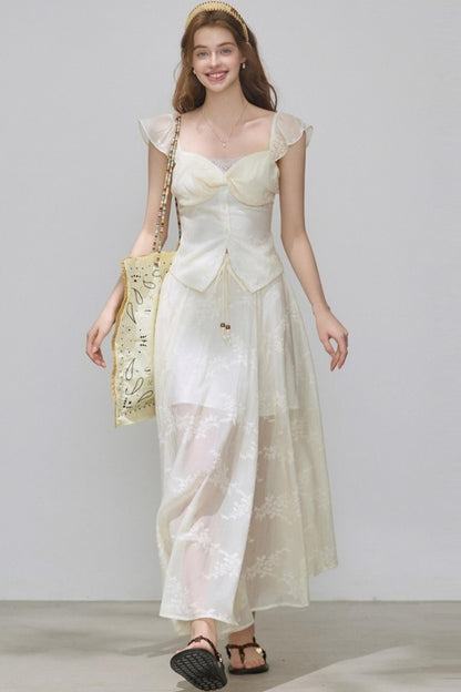 Summer V-Neck Skirt Tops Set-Up