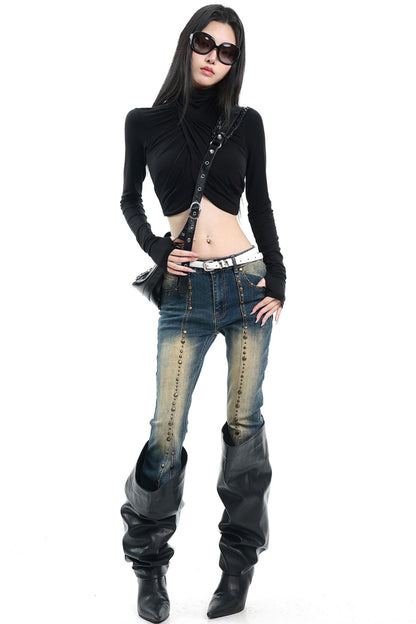 Sexy Black Pleated Top