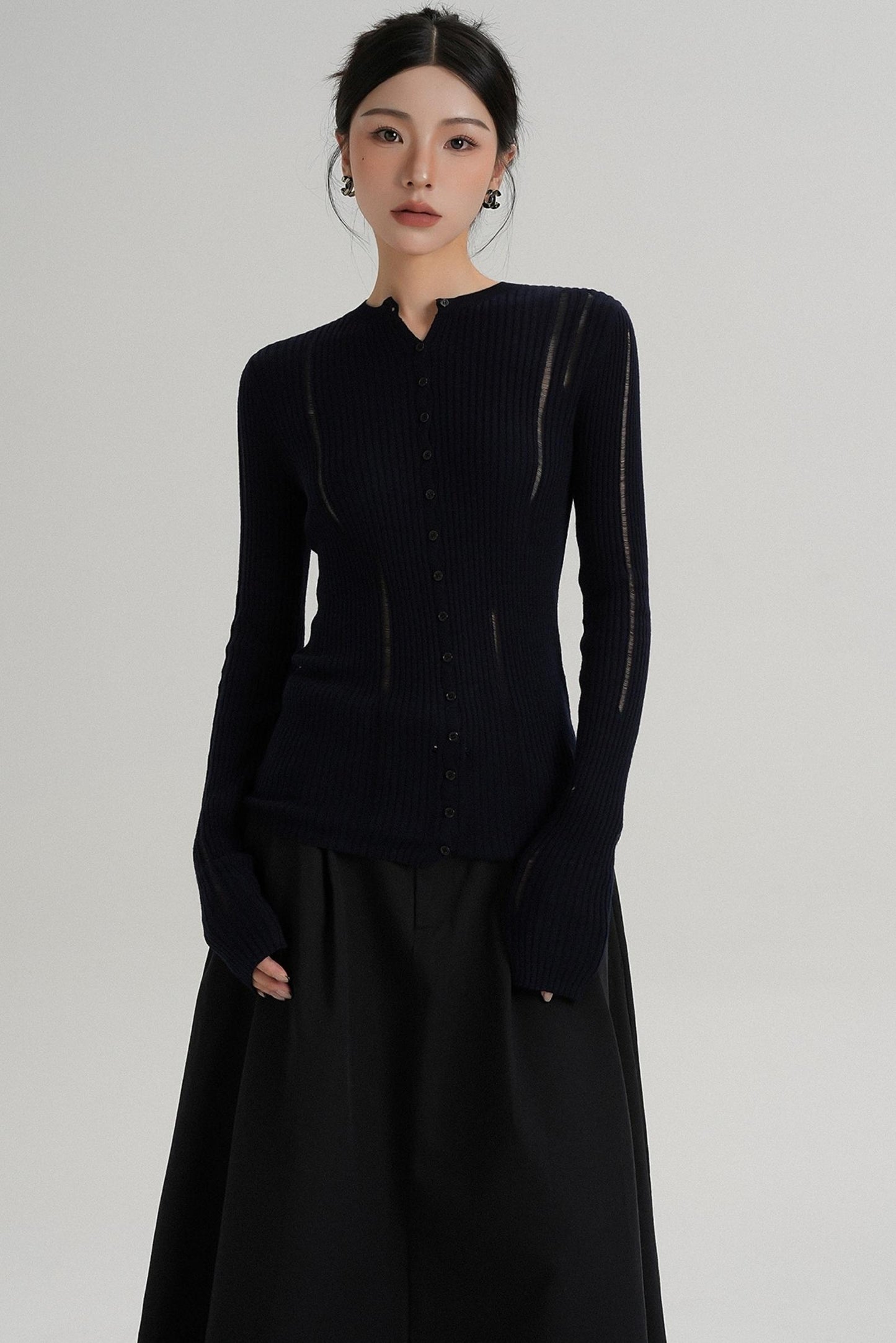 Slimming Long Sleeve Knit Top