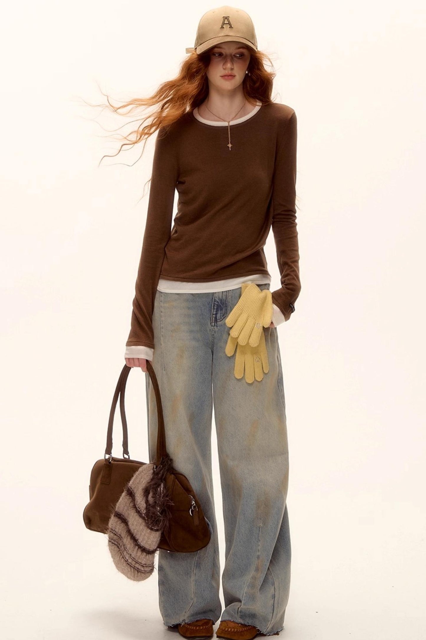 Vintage Washed Distressed Denim Pants