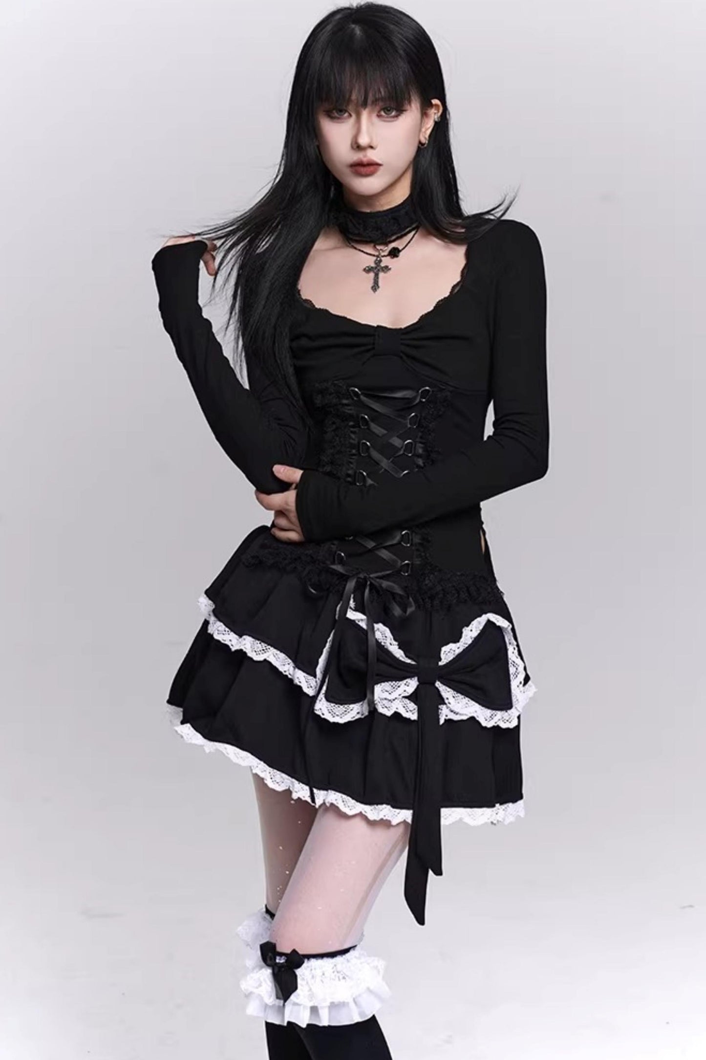 Black Puffy Cake Skirt