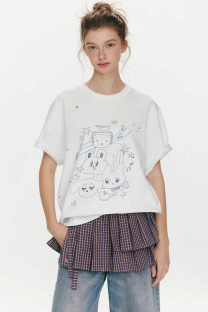 Strawberry Musician Printed T-Shirt