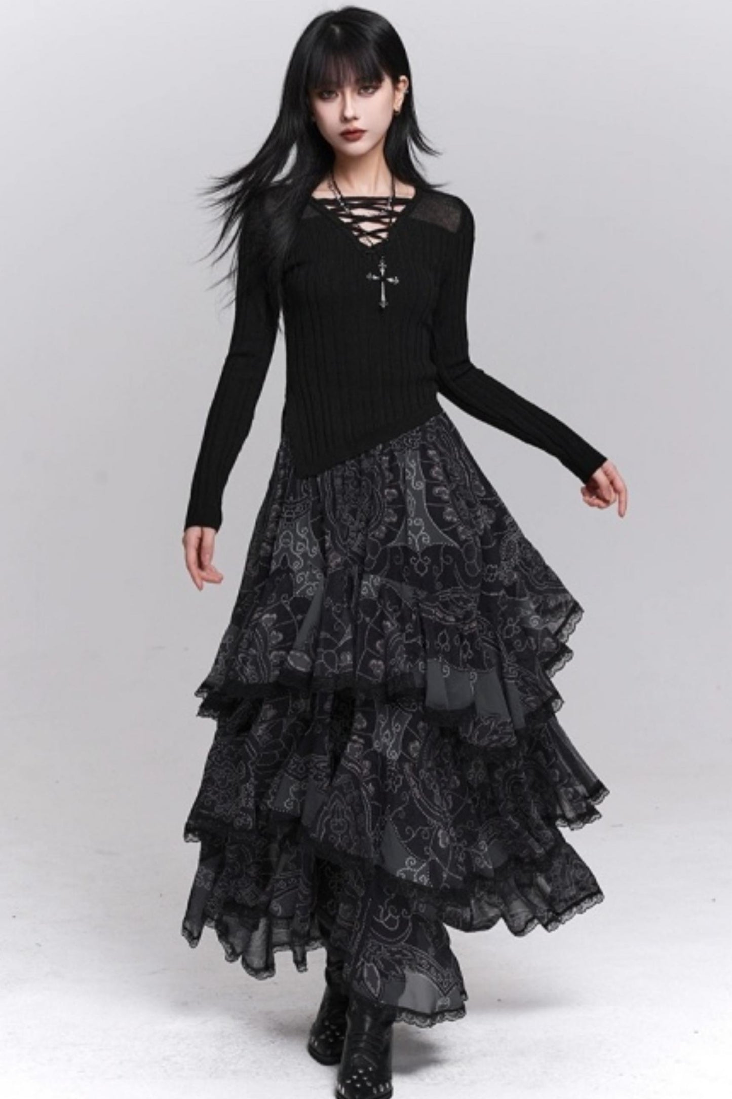 Black Irregular Skirt