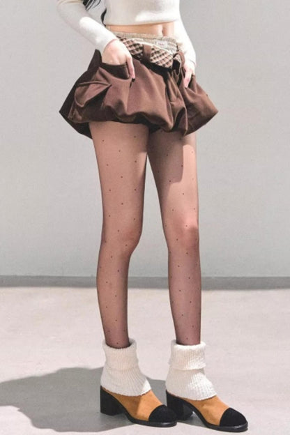 Plaid Floral A-Line Skirt