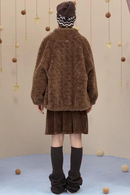 Reversible Suede Pleated Skirt