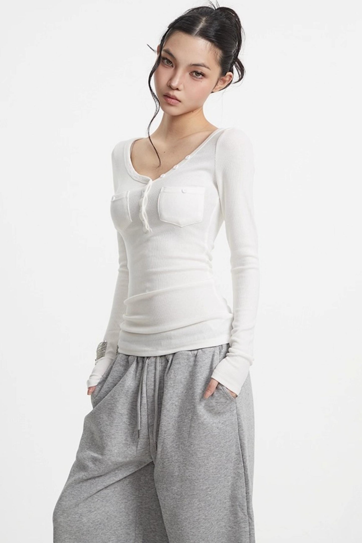 Slim Knit Long Sleeve Shirt