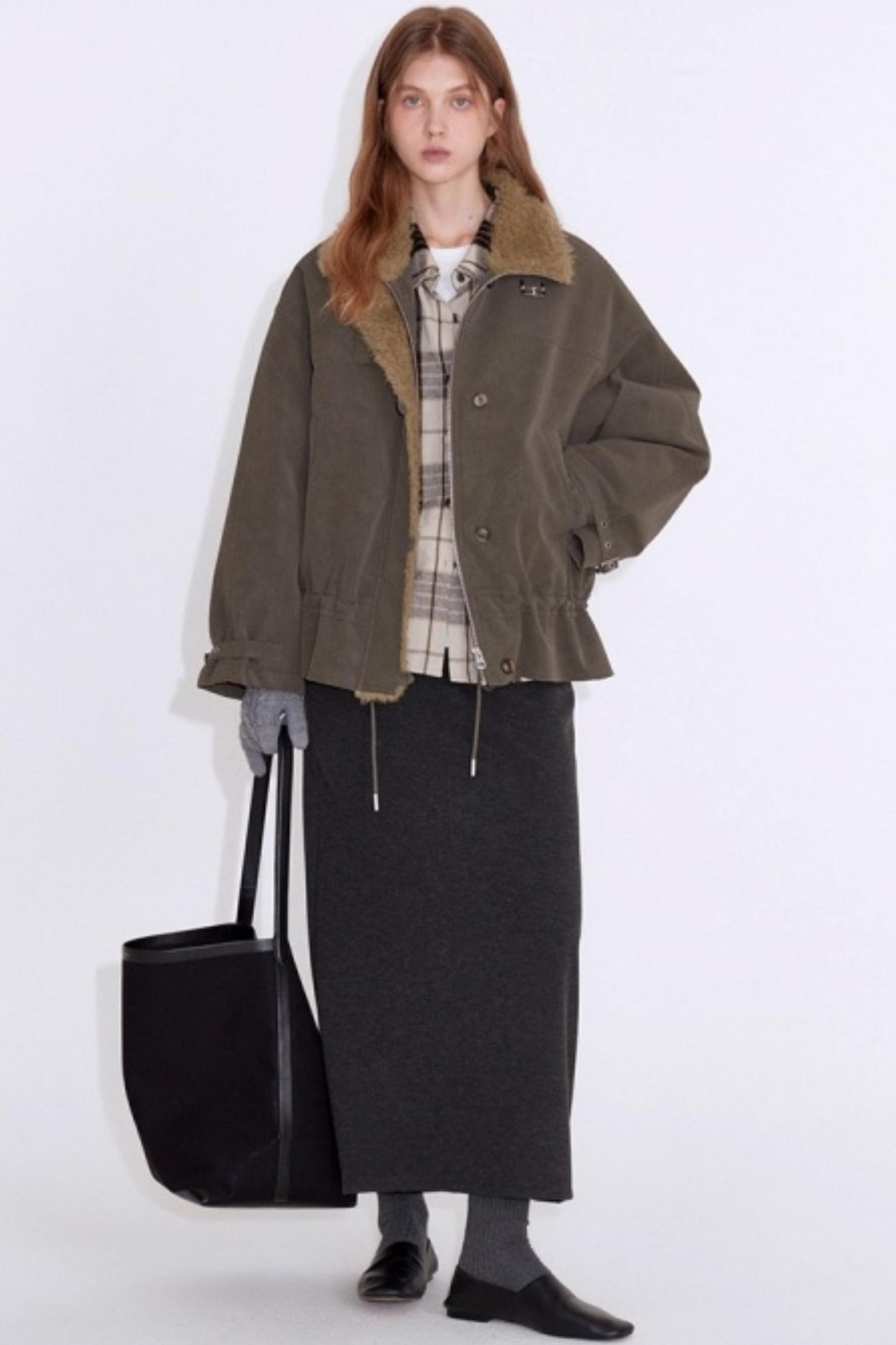 Furry Patchwork Leather Jacket