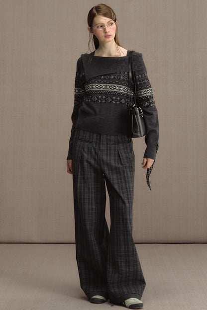 Nordic Preppy Style Fair Isle Sweater