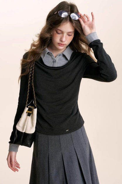 Plaid Patchwork Woolen Skirt