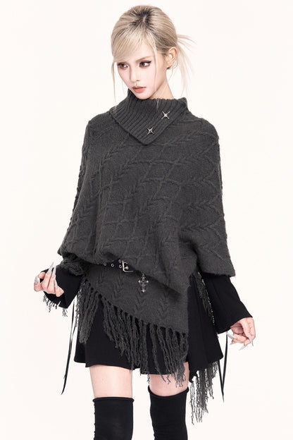 Vintage High Neck Cape Sweater