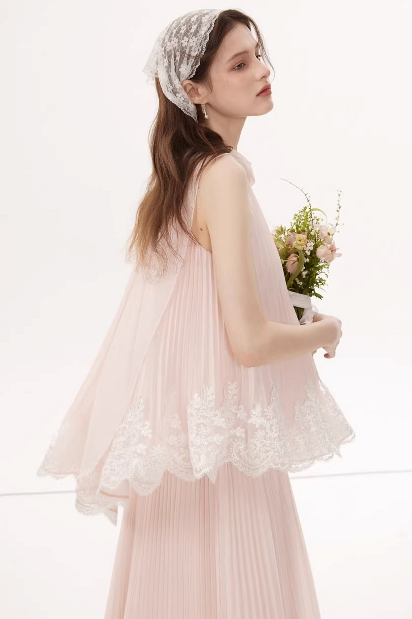 Embroidered Lace A-Line Dress