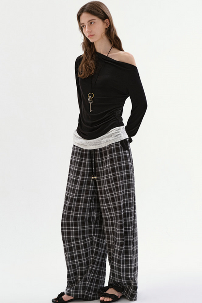 Off-Shoulder Patchwork Top