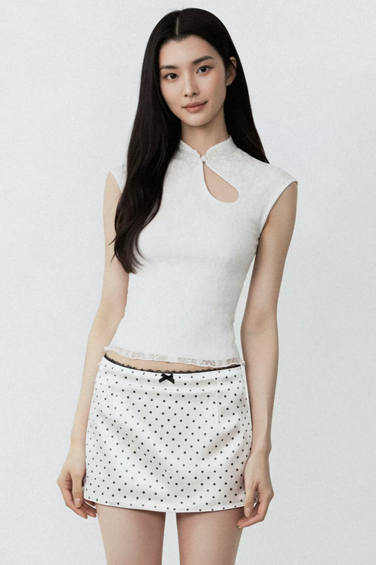 Chinese Lace Asymmetrical Vest