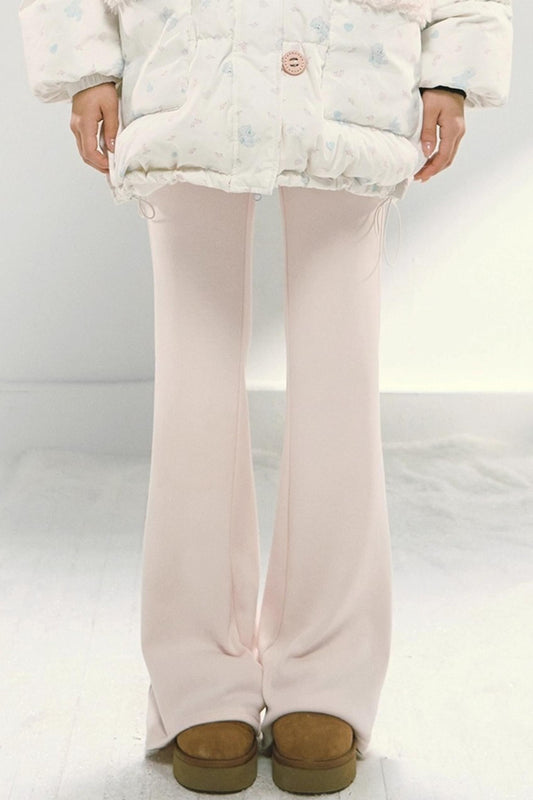 Pink Fleece Skinny Pants