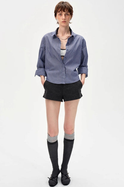 Blue and White Striped Shirt