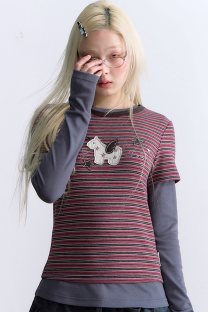 Decorative Button Layered Top