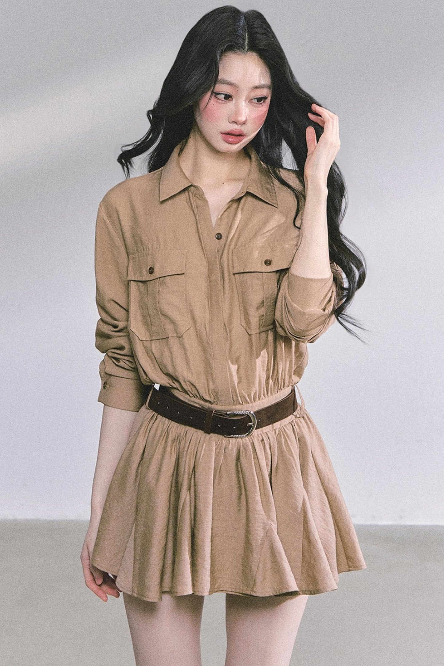 High Wisdom Cargo Dress & Shawl Set