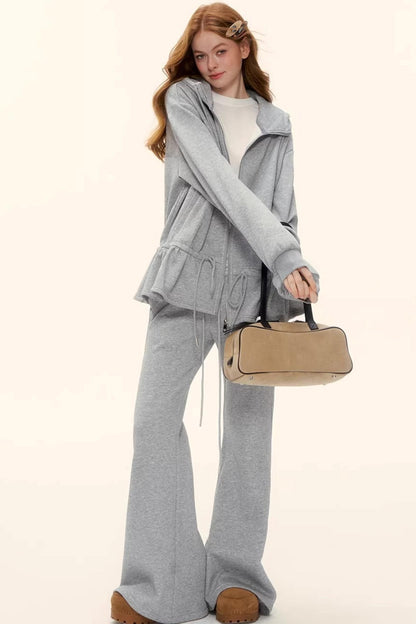 Fleece-Lined Flared Casual Pants