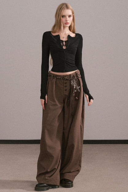 Lyocell Lace Zipper Top