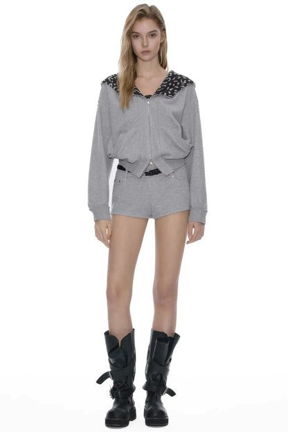 Leopard Print Hooded Jacket