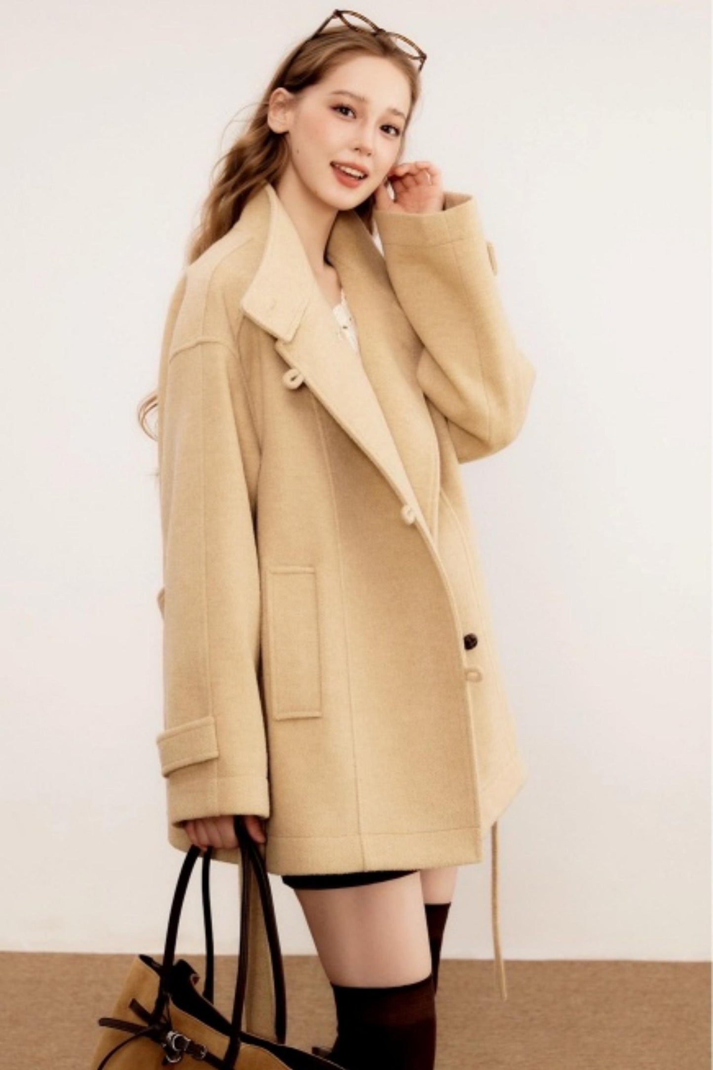 Stand-Up Collar Woolen Coat