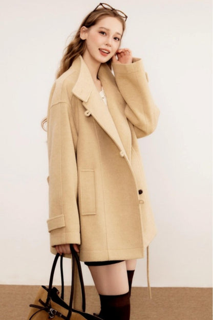 Stand-Up Collar Woolen Coat