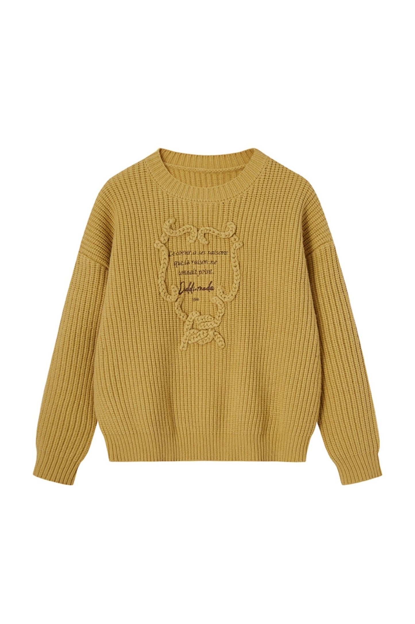 Premium Letter Embroidered Crew Neck Sweater